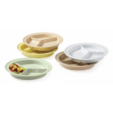 G.E.T. ENTERPRISES G.E.T. Enterprises Supermel 9" 3 Compartment Tan Plate, PK12 CP-530-T